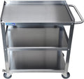 Stainless Steel 3 Shelf Utility Cart on Wheels with Handle M7905
