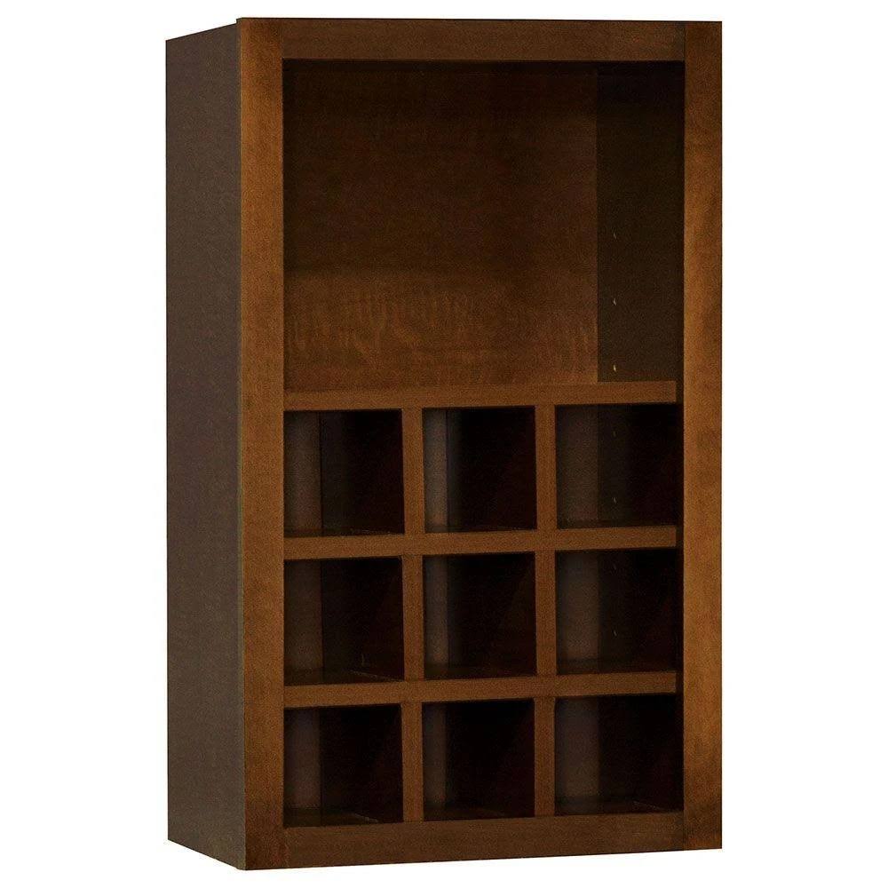Cognac Wall Kitchen Cabinet with Shelves and Dividers Q8412