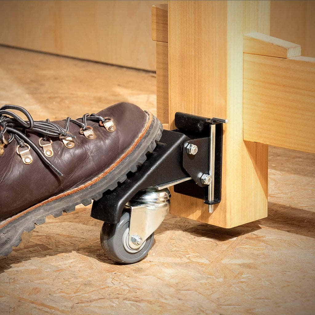 Black Workbench Casters with Quick-Release Plates, Pack of 2 O637