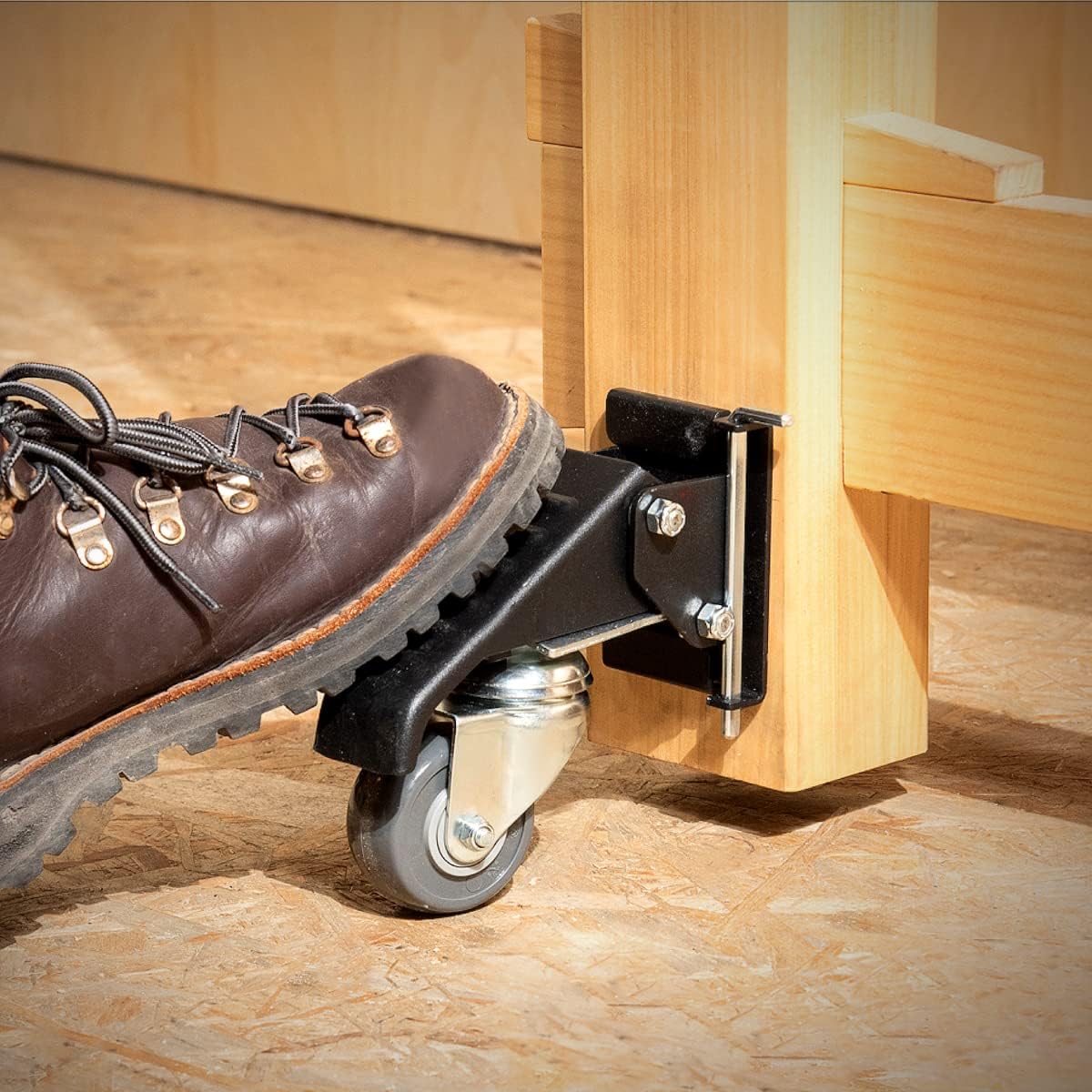 Black Workbench Casters with Quick-Release Plates, Pack of 2 O637