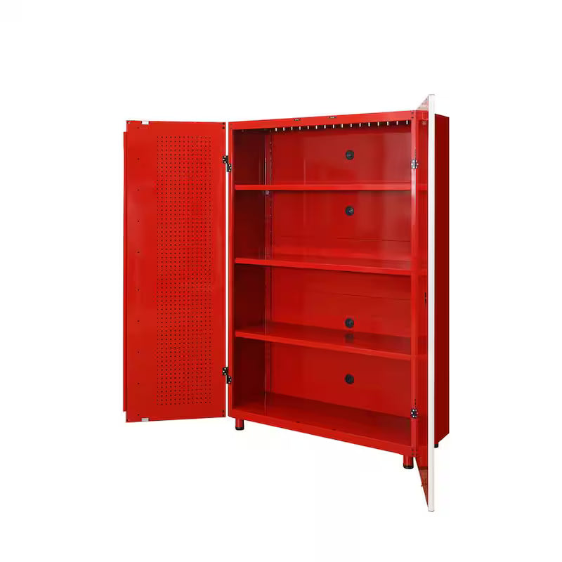 24-Gauge Steel Freestanding Garage Cabinet in Red C943