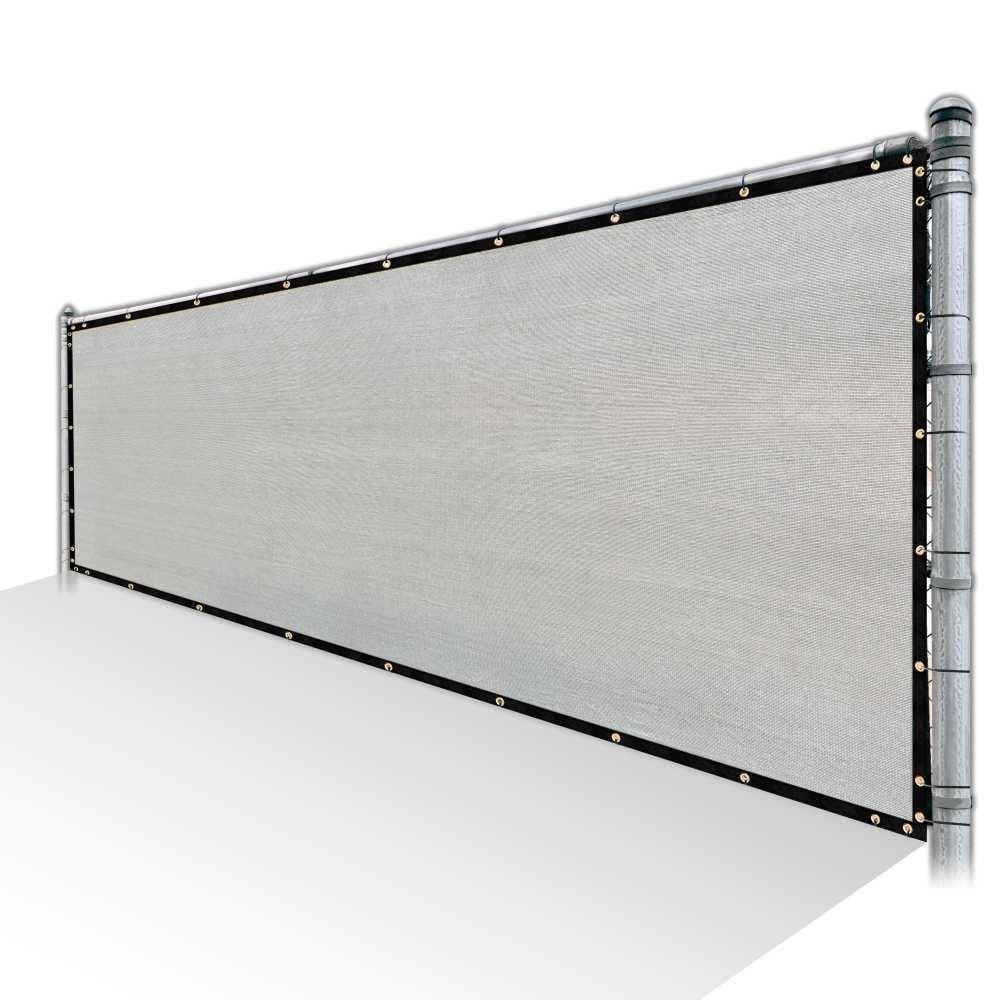 Grey Privacy Fence Screen HDPE Mesh with Reinforced Grommets A819
