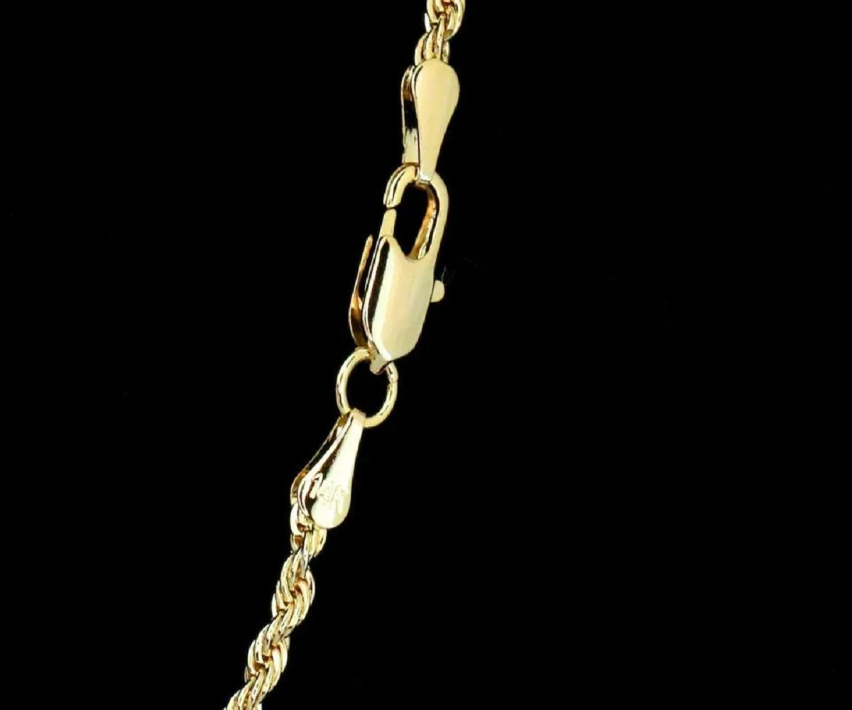 14K Bonded Gold Chain with Cross Pendant Necklace with Gift Box/Bag Q9950