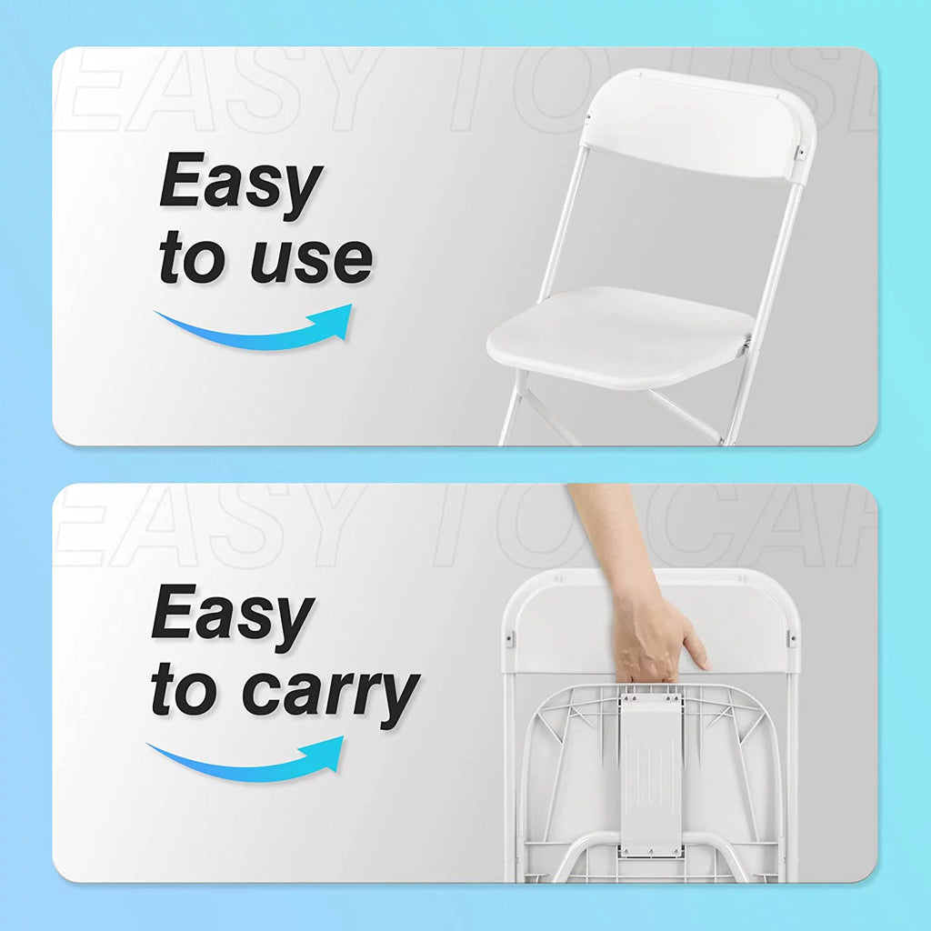 10 Pack Black Plastic Folding Chair with Steel Frame M214225