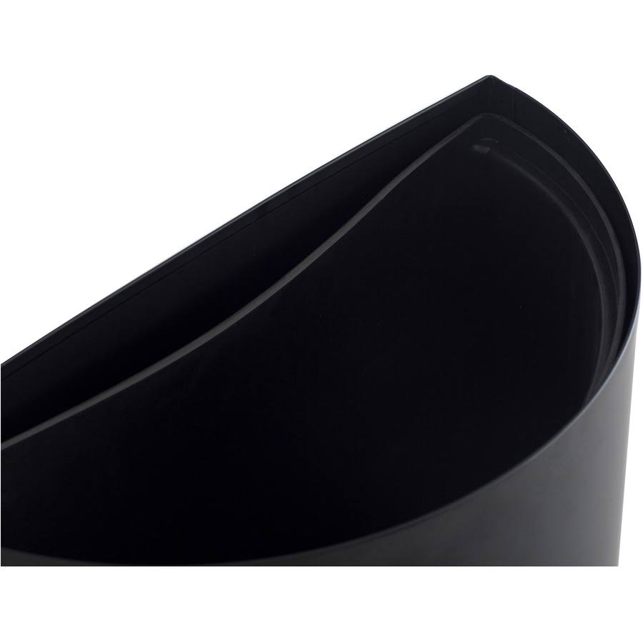 Black 12.5 gal Powder-Coated Steel Trash Can V1828