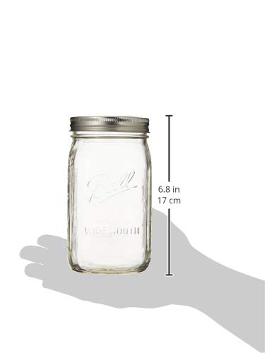 Clear Quart (32oz) Wide Mouth Mason Jar 12-pack K605