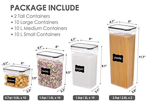 32pcs Airtight Food Storage Containers Set, BPA Free Plastic U7281
