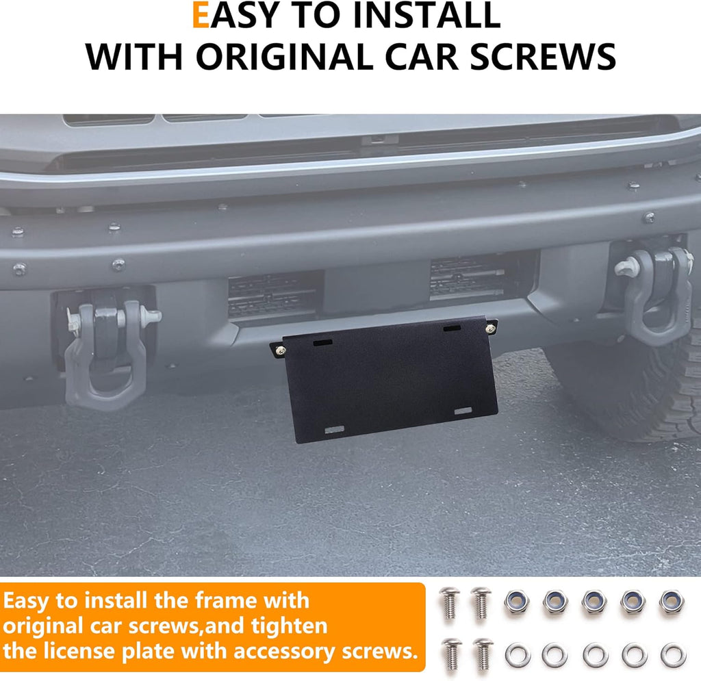 Black Aluminum Alloy Front License Plate Frame Pack of 2 X48242