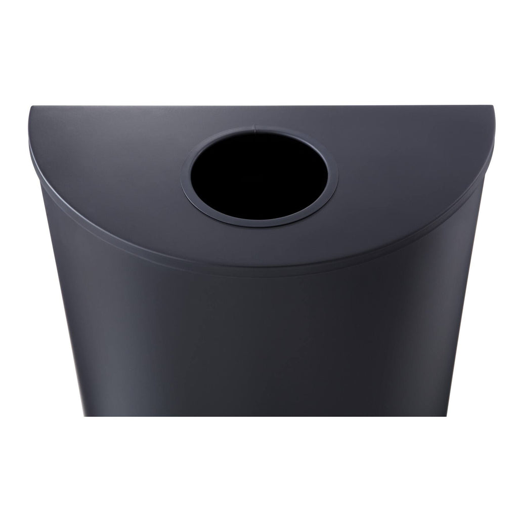 Black 12.5 gal Powder-Coated Steel Trash Can V1828