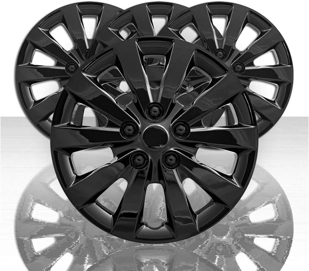 Set of 4 16 10 Spoke Gloss Black Wheel Covers G253