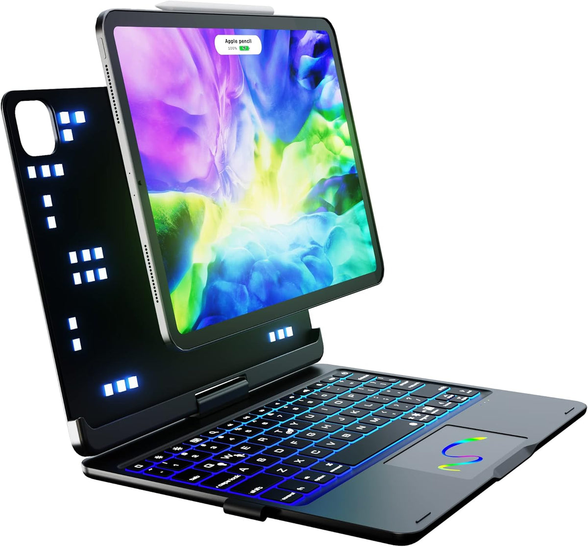 Swivel iPad Keyboard Case with Touchpad Wireless Backlit M875135