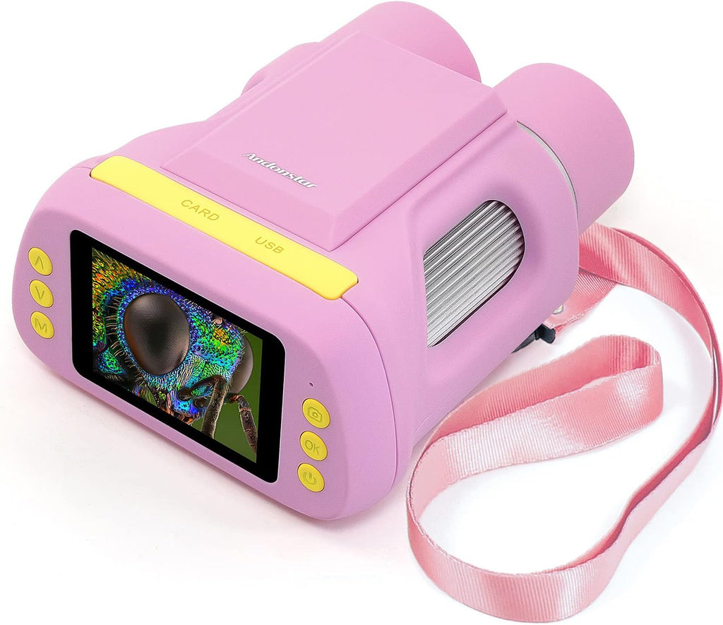 Portable Handheld Kids Microscope 2 LCD Pink N3027
