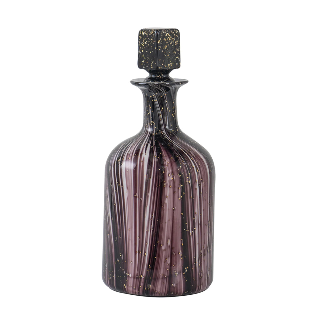 Wavy Glass Bottle with Stopper P3263