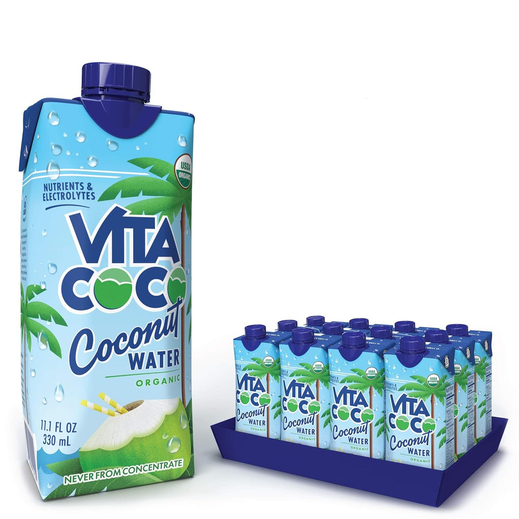 Pure Organic Coconut Water (Pack of 12, 11.1 Oz and 16.9 Oz) A48633