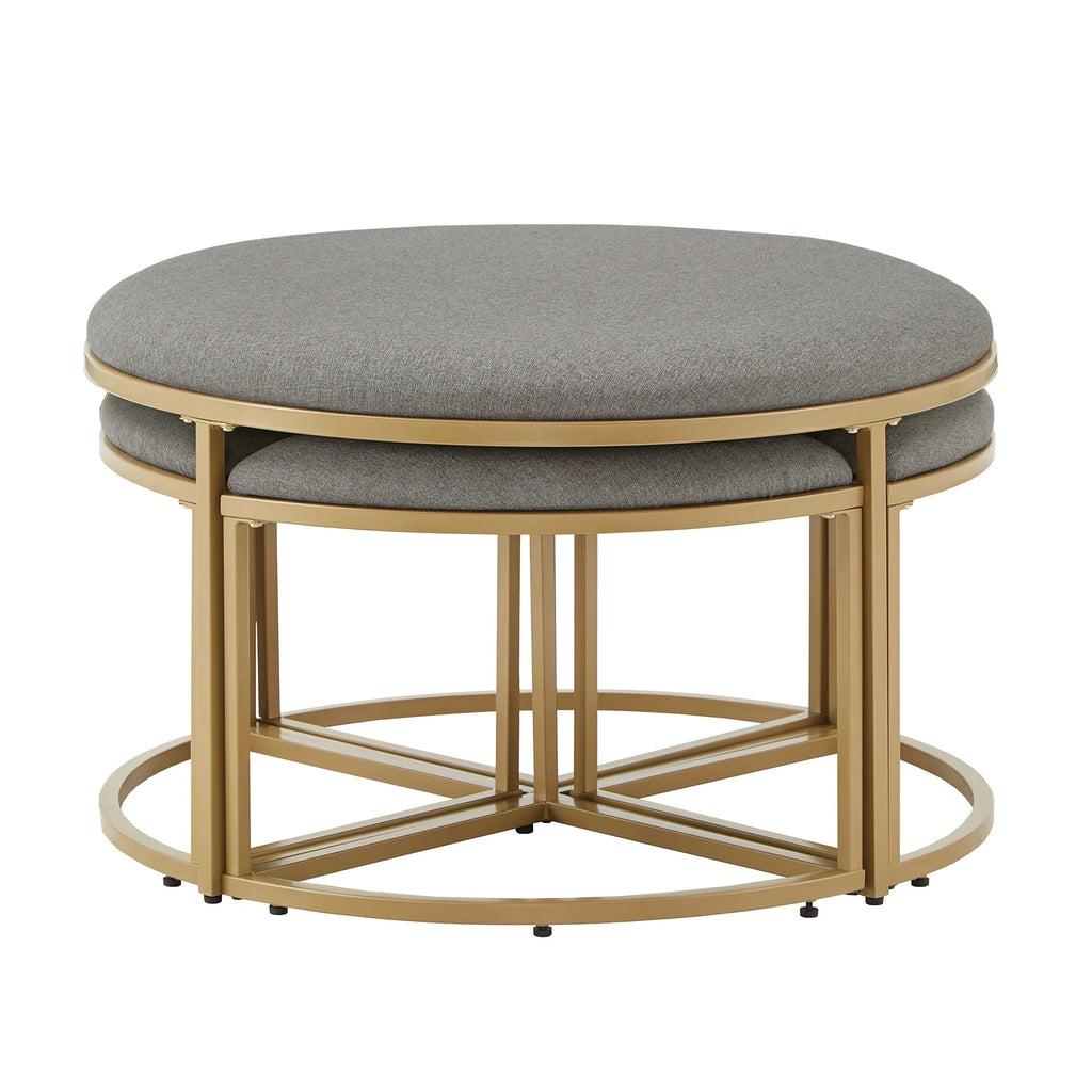 Round Coffee Table with Nesting Stools Y791989