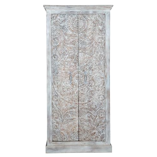 White Solid Wood Wardrobe B839240