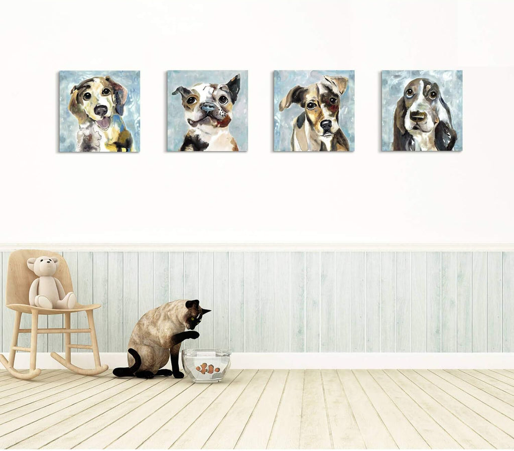 Abstract Dog Canvas Print 16'' x 16'' 4 Panels D61588