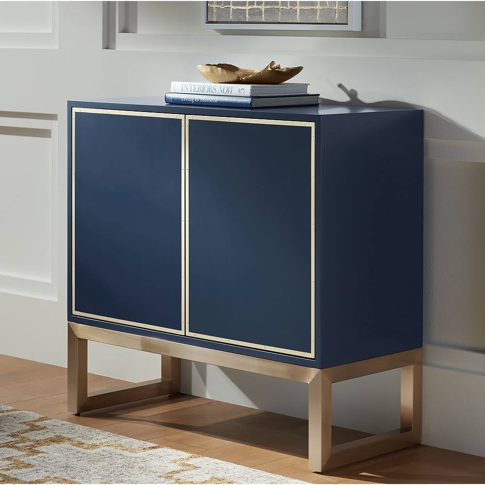 Blue and Gold 2-Door Accent Cabinet O383181
