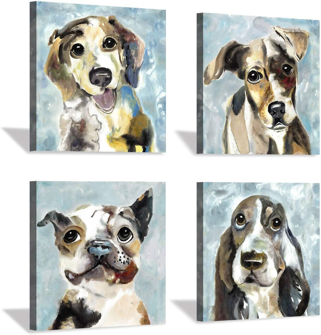 Abstract Dog Canvas Print 16'' x 16'' 4 Panels D61588