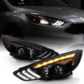 2015-2018 Ford Focus Black Housing Projector Headlights U56037