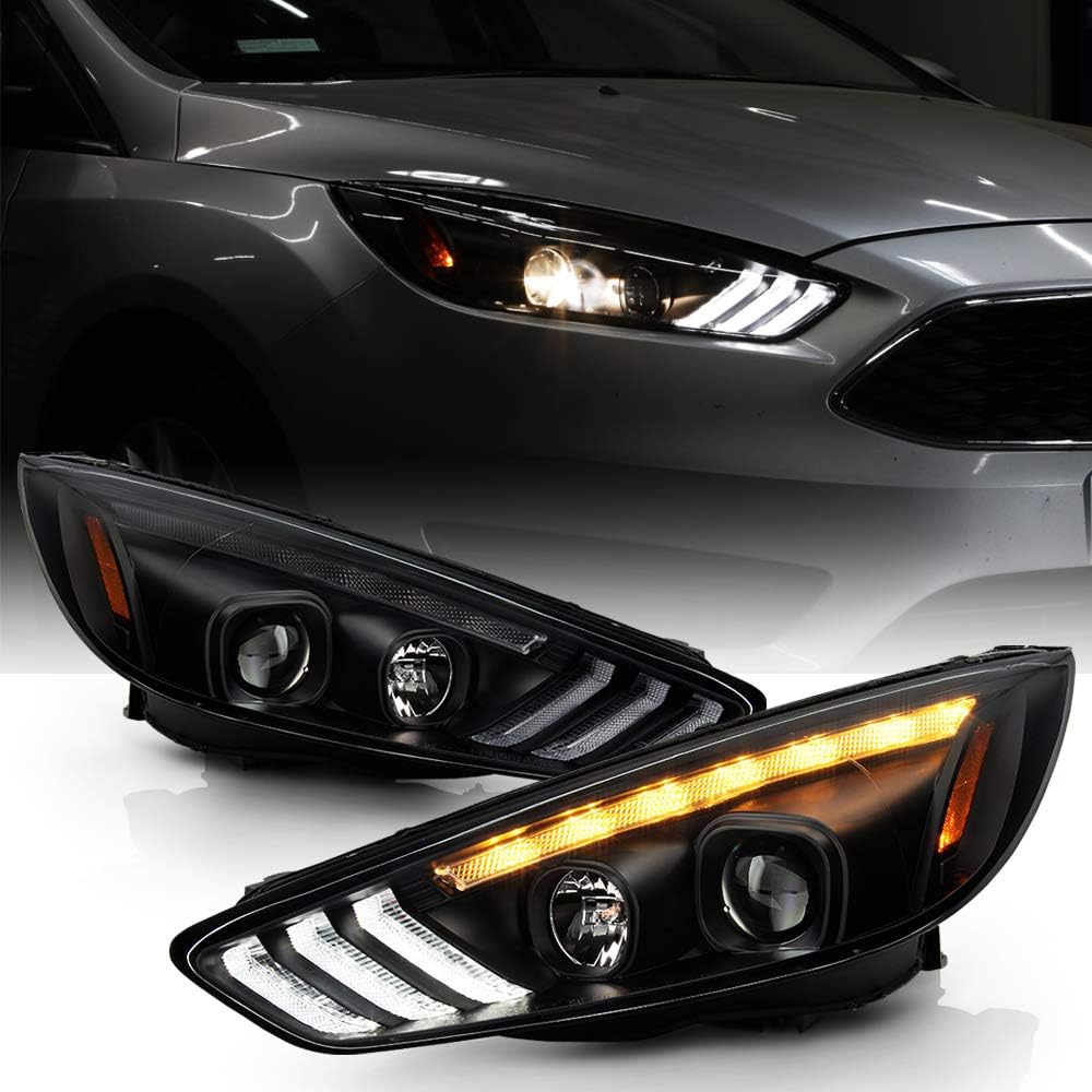 2015-2018 Ford Focus Black Housing Projector Headlights U56037