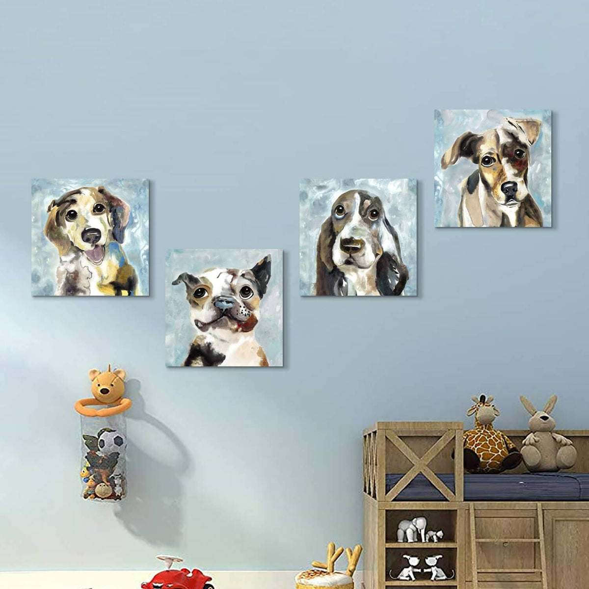 Abstract Dog Canvas Print 16'' x 16'' 4 Panels D61588