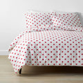 Red Organic Cotton Queen Duvet Cover Set Q994