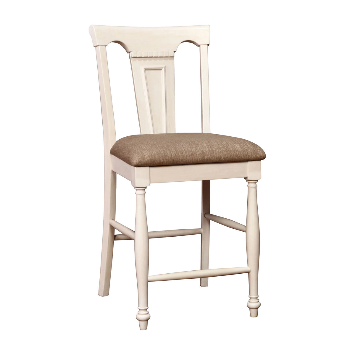 Upholstered Fabric Counter Height Dining Chairs Set of 2 White M433438