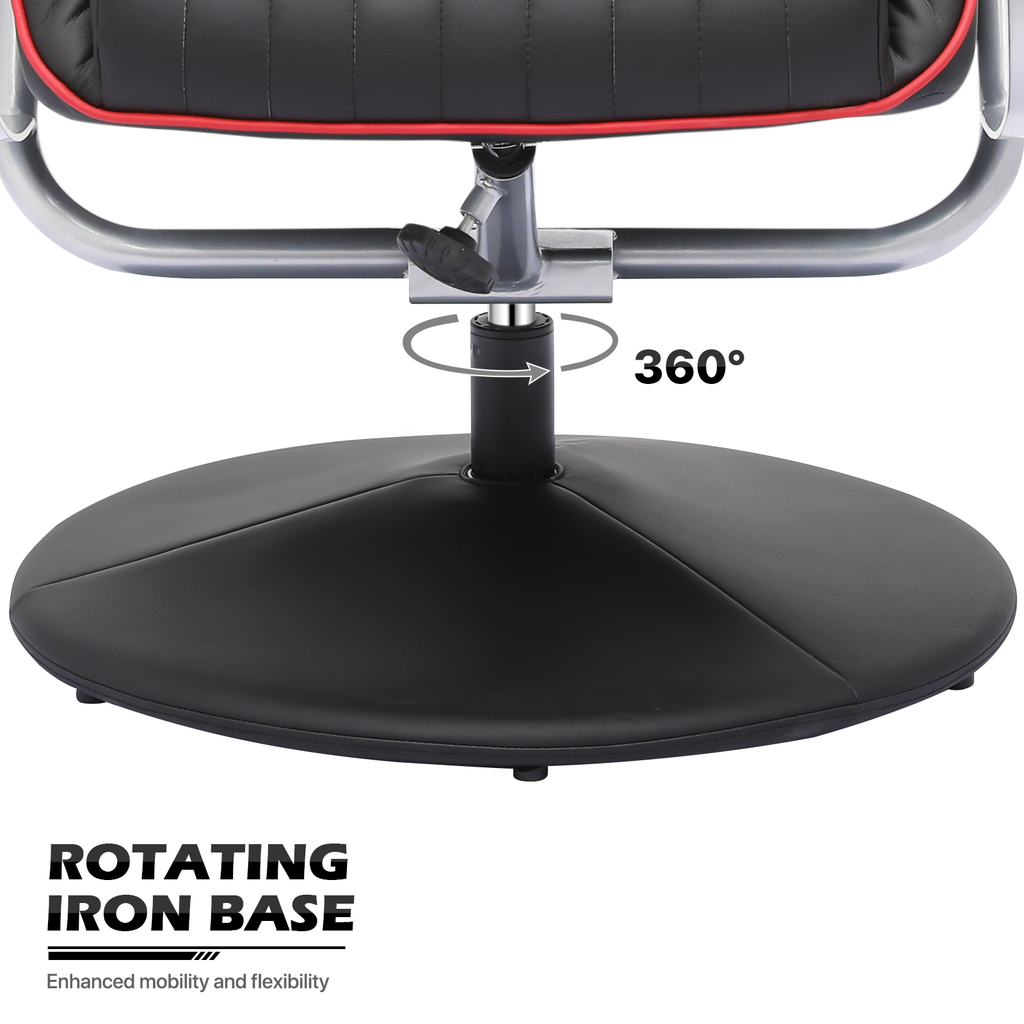 Red Adjustable Upholstered Swivel Recliner with Ottoman Z91241