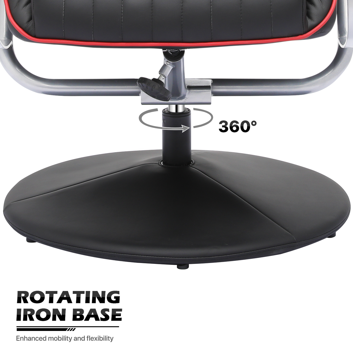 Red Adjustable Upholstered Swivel Recliner with Ottoman Z91241