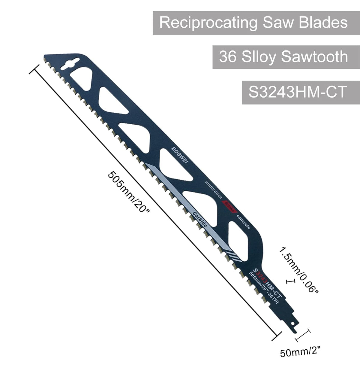 12-305mm Reciprocating Saw Blades for Cutting Masonry P176144