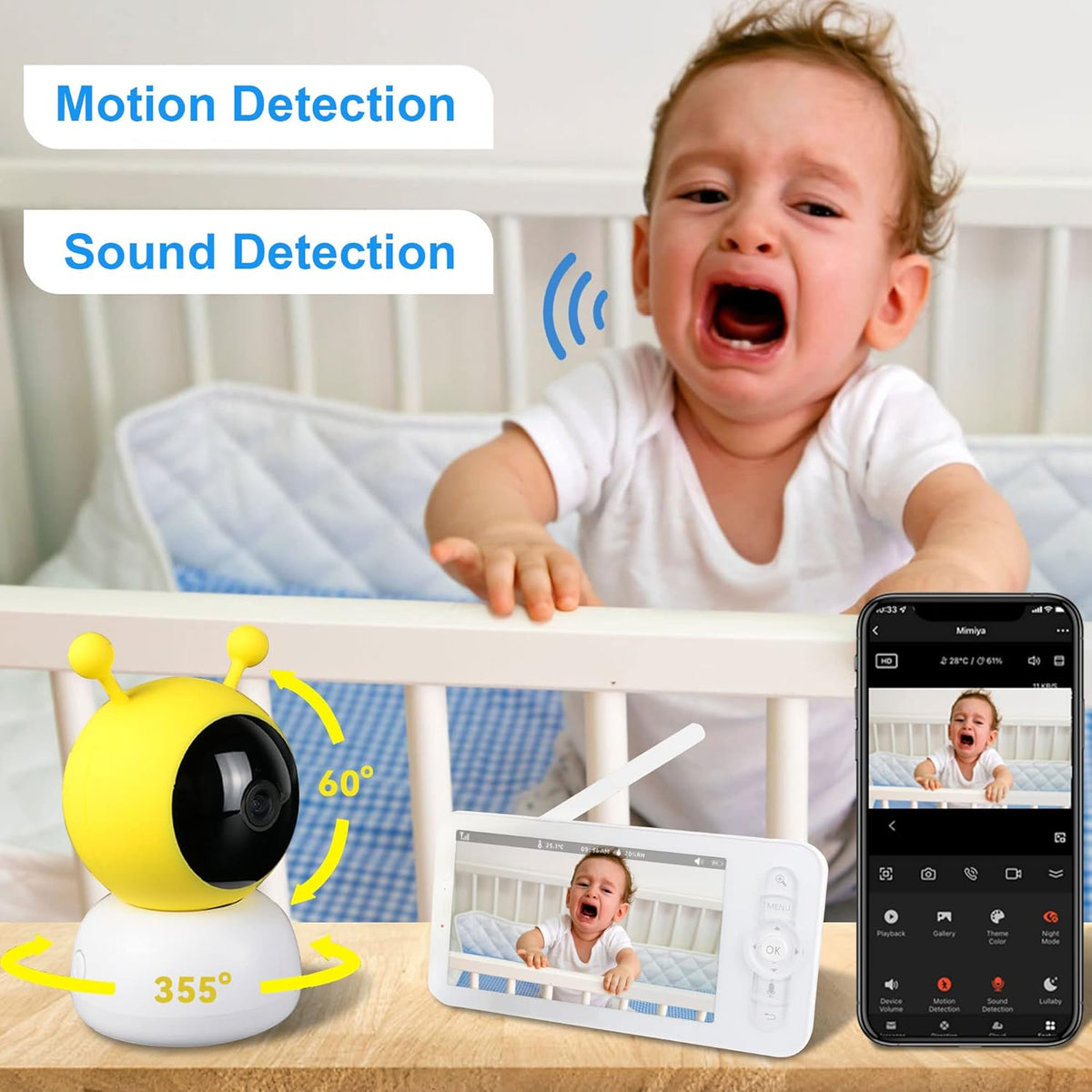 1080p WiFi Baby Monitor with App and Screen Z3040
