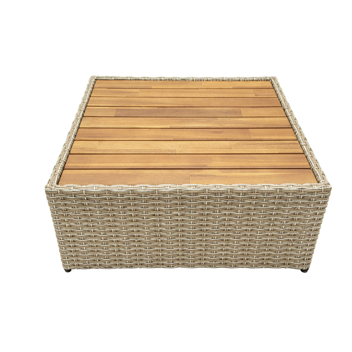 Outdoor Wicker Patio Sofa with Canopy & Ottoman Set B662