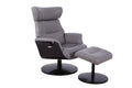 Gray and Black Recliner Chair with Ottoman L93265