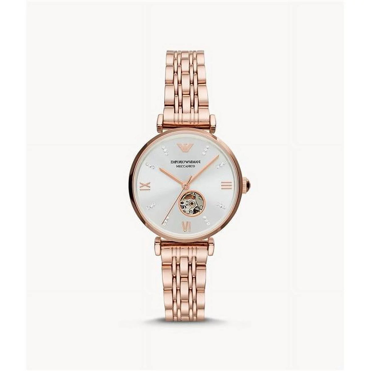 Ladies Automatic Crystal Dial Stainless Steel Watch O64593