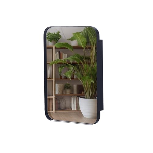 White Recessed Metal Framed Medicine Cabinet with Mirror and Adjustable Shelves X753
