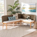 2-Piece Brown Dining Nook Banquette Set W39792