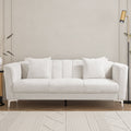 White Chenille Sofa with Armrests B233