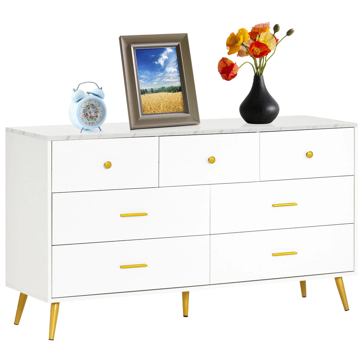 Black 3 Drawer Wood Dresser J577
