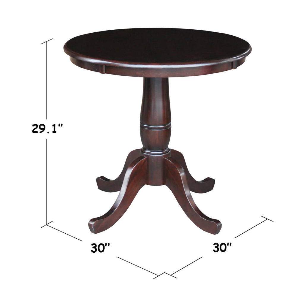 30" Round Wood Dining Table J463