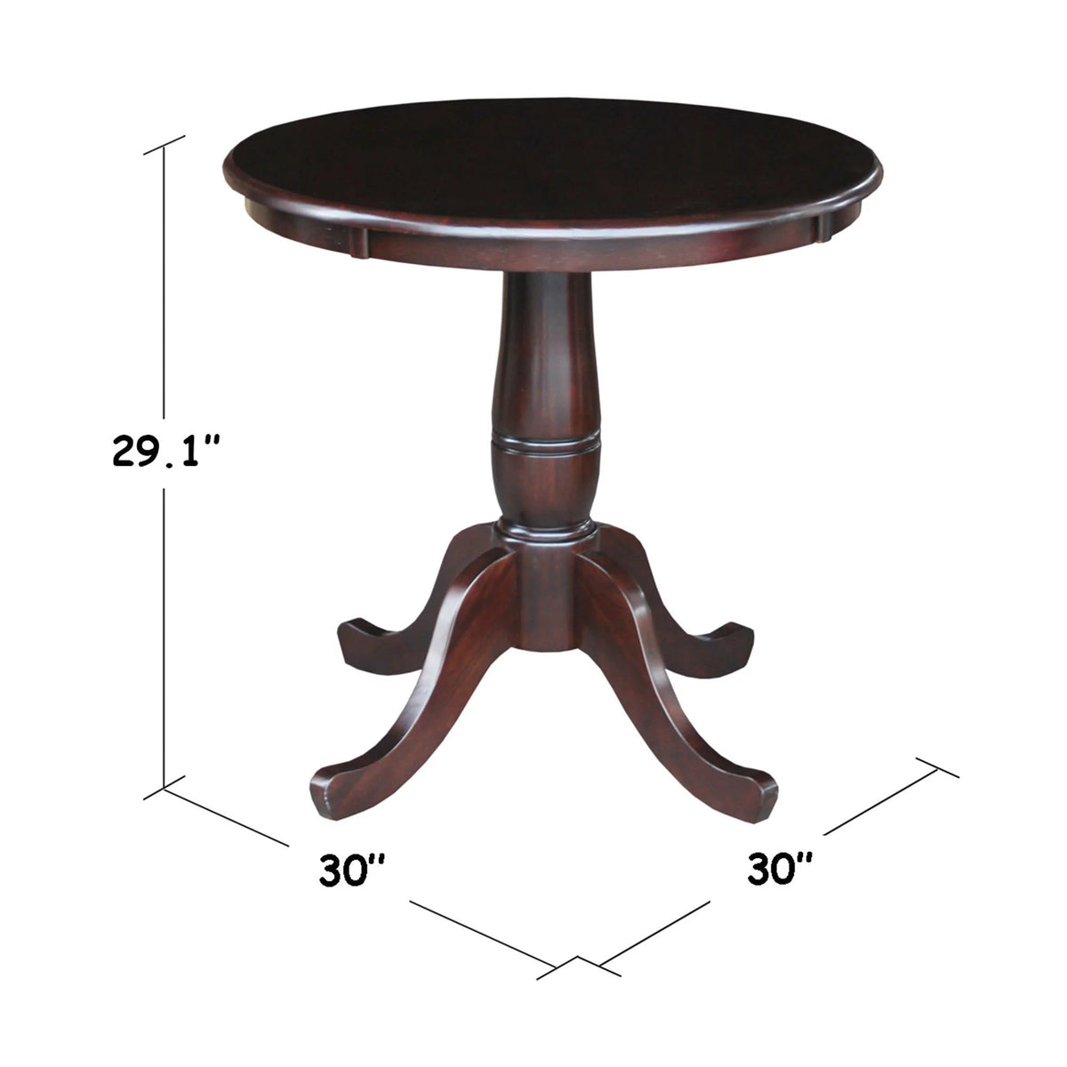 30" Round Wood Dining Table J463