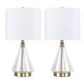 Set of 2 Glass Accent Lamps with Brass Accents G96689