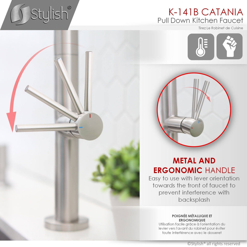 Brushed Nickel Pull Down Single Handle Kitchen Faucet L359885