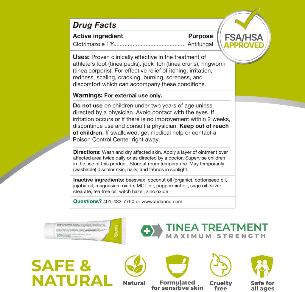 Tinea Treatment MAX Strength All-Natural Activated Minerals 14gm Tube T863237