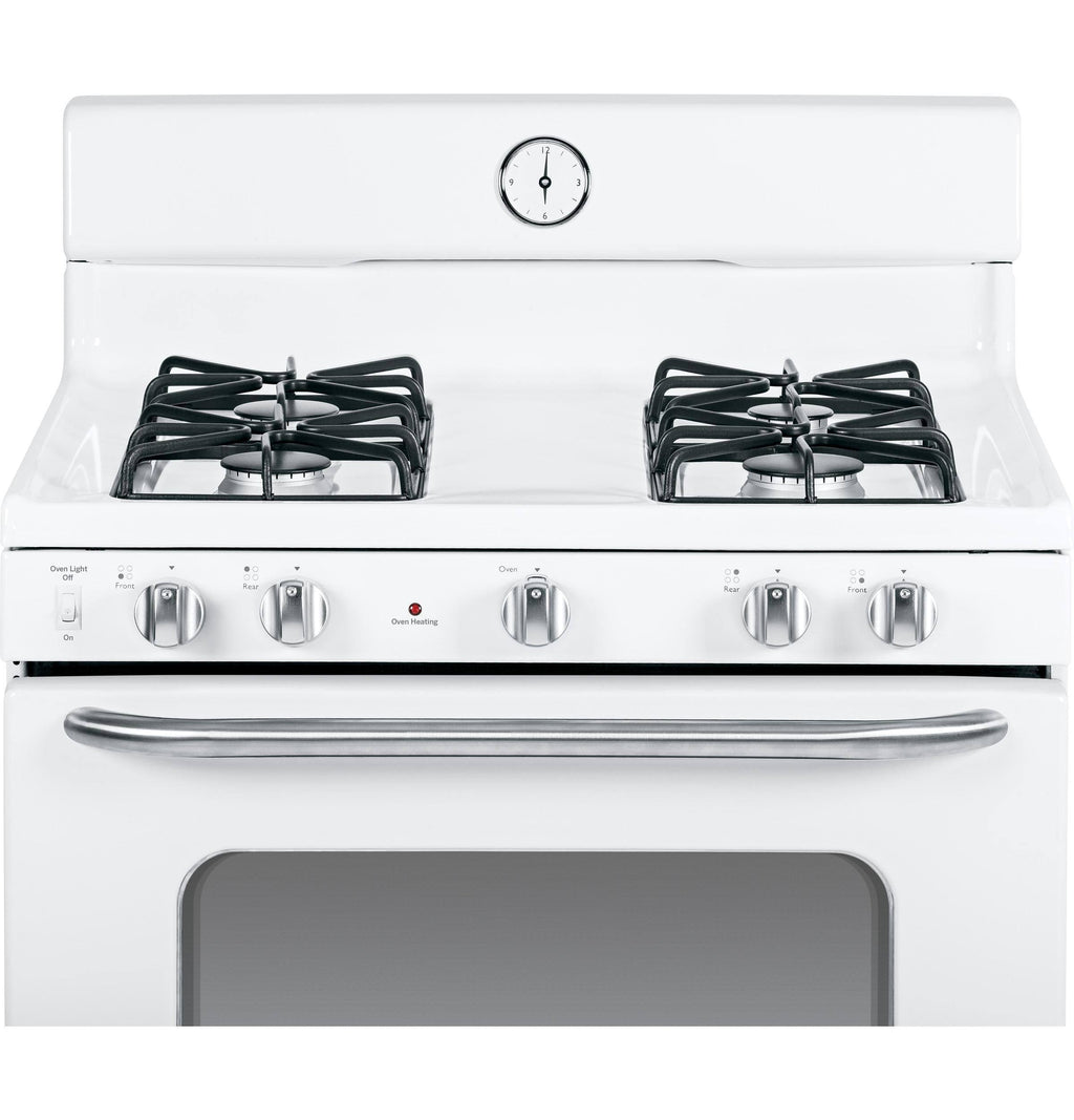 White Freestanding Gas Range with Broiler Drawer Y9869