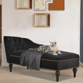 Black Tufted Upholstered Chaise Lounge T67217