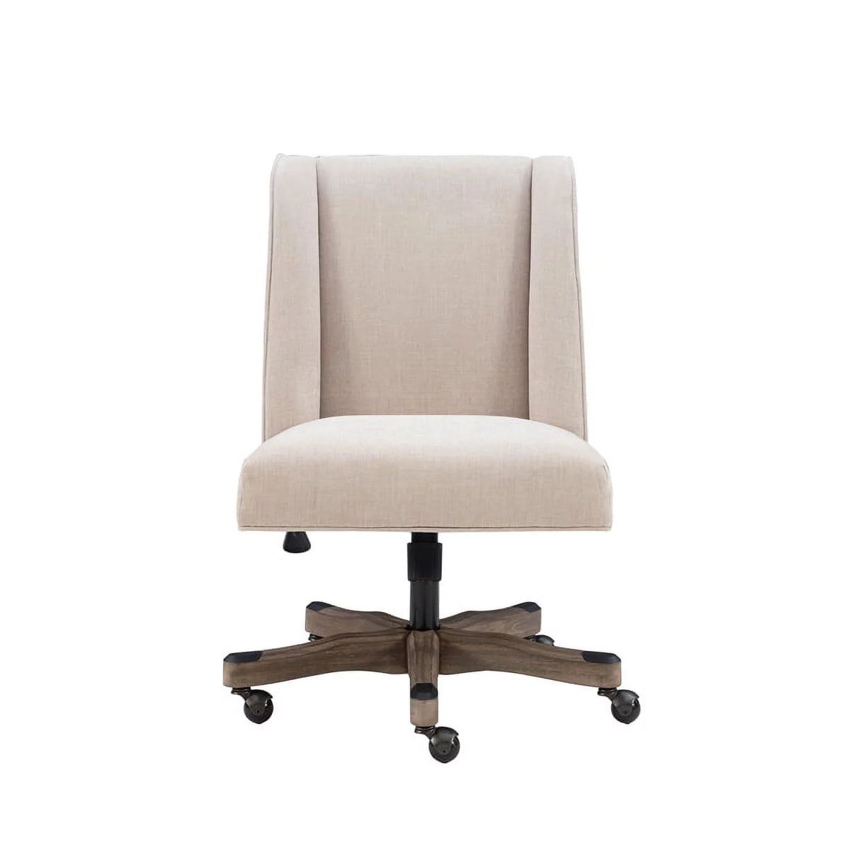 Upholstered Swivel Office Chair in Natural Linen L85639