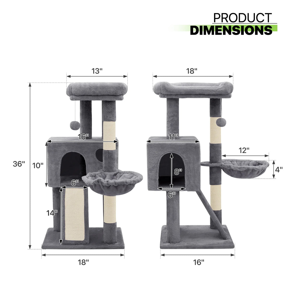 36-in Multi-Level Plush Cat Tree G23798