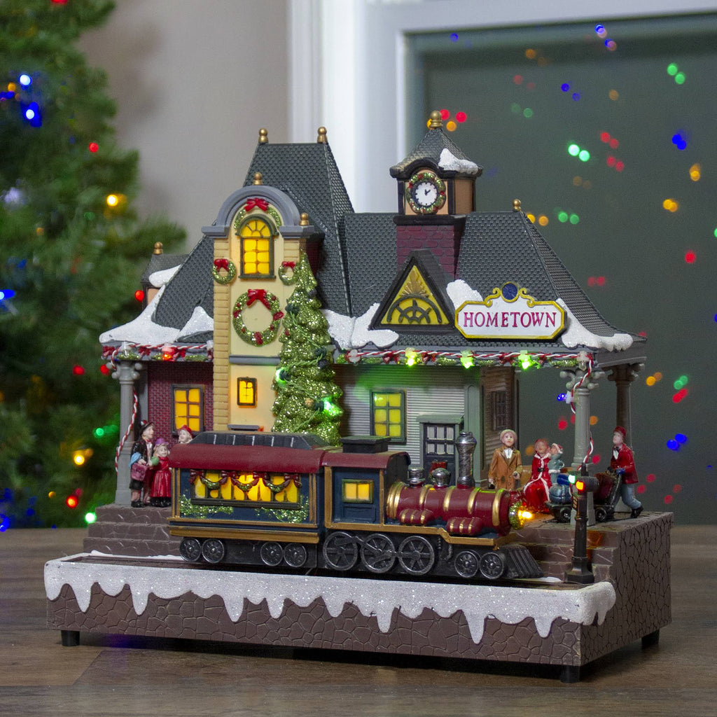 13x22 LED Lighted Christmas Village Tabletop Decor B1638