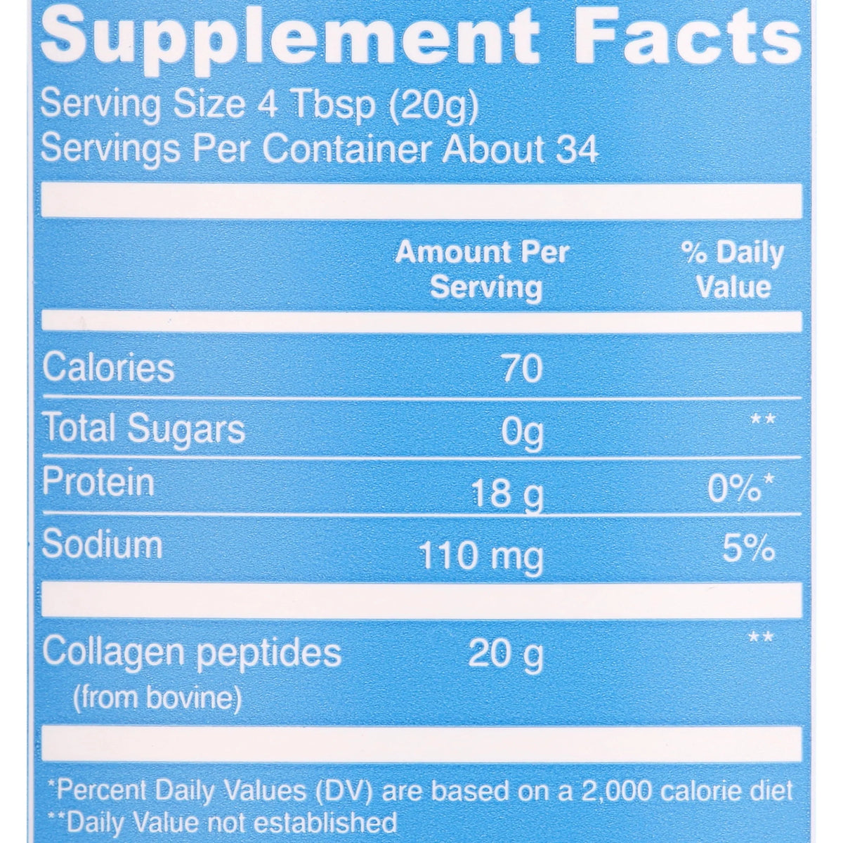 Unflavored Collagen Peptides Powder Supplement 24 Ounces I4603